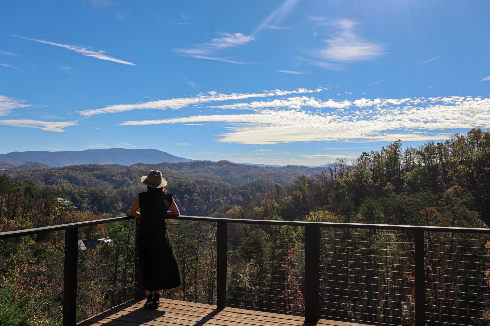 Gatlinburg Romantic Vacation Cabin Deck View
